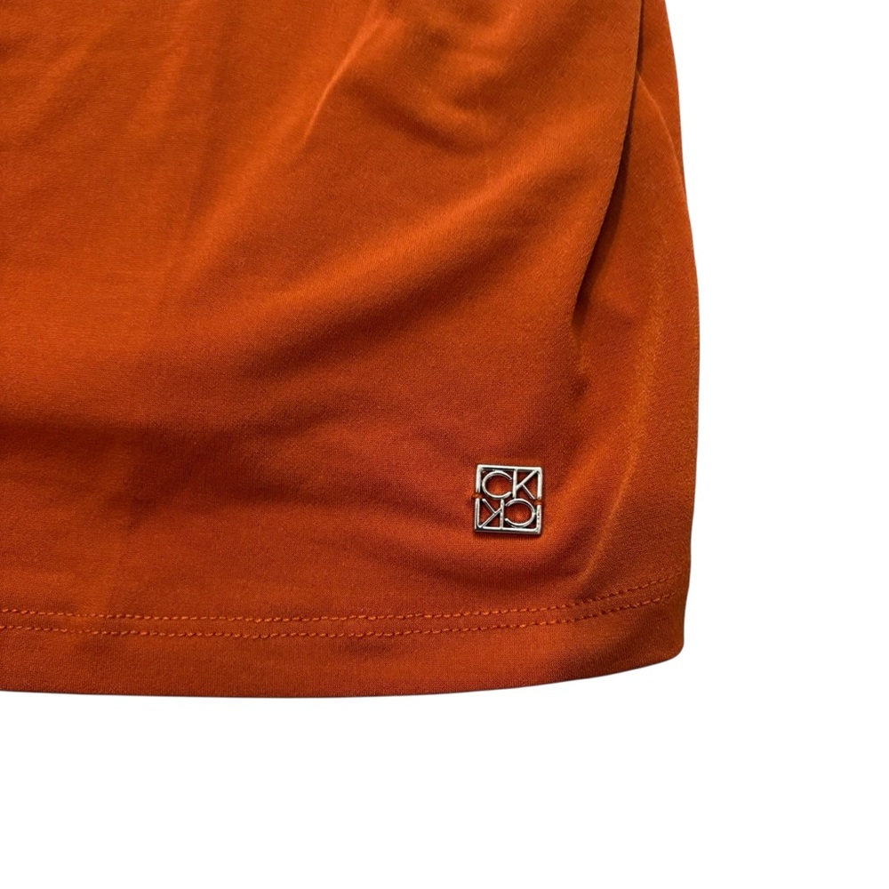 NWT, Calvin Klein Flutter-Sleeve Square-Neck Top in Rust, Sz XL - Picture 7 of 9